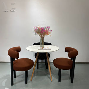 Bắc Âu hiện đại bọc ghế ăn tối giản Scandinavian nhà hàng sang trọng japandi boucle ghế ăn - Product Image 3