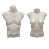 Mannequin Homme Demi-Corps Haut en Plastique PE de Haute Qualité et Économique pour Présentation de Foulards, Vestes et T-shirts