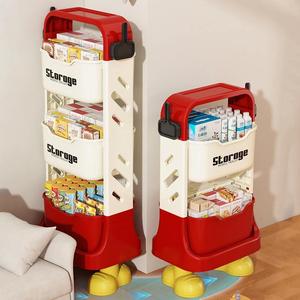 Prateleira de Armazenamento de Brinquedos para Crianças, Prateleira de Armazenamento Multi-camadas para Bebês, Organização Móvel Multifuncional para Lanches, Prateleira de Armazenamento com Fenda - Product Image 4