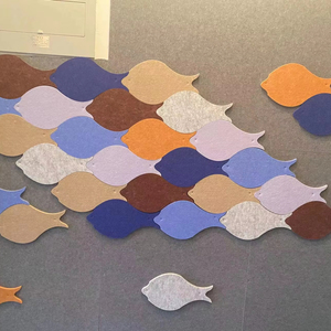 Décoration murale interactive en feutre tricoté en forme de poisson pour tout-petits, enfants d'âge préscolaire, filles et garçons, 16x30cm, épaisseur 9mm - Product Image 1