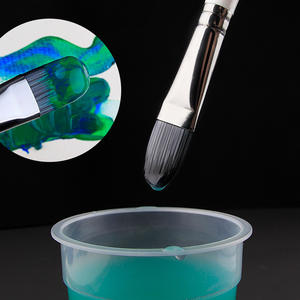 Pinceau à peindre personnalisé de haute qualité avec manche en bois blanc perlé <span class=keywords><strong>Tube</strong></span> en métal noir Jeu de pinceaux à peindre pour l'aquarelle - Product Image 3