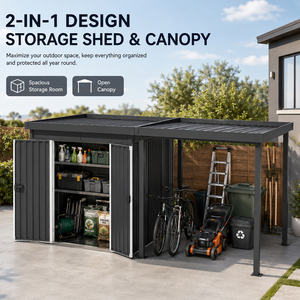 Abri <span class=keywords><strong>de</strong></span> jardin en métal personnalisé SEEYES avec auvent pour voiture, abri extérieur pour outils <span class=keywords><strong>et</strong></span> vélos, vente en gros, OEM, ODM, directement <span class=keywords><strong>de</strong></span> l'usine - Product Image 4