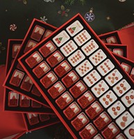 Jeu de Mahjong Américain à Sable Liquide Rouge de Noël, Jeu de Tuiles Liquides en Sable pour Cadeau de Fêtes en Intérieur