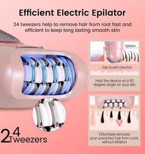 Épilateur électrique portable 5-en-1 Hatteker, rasoir électrique pour femmes, rasoir corporel pour femmes, épilateur électrique imperméable - Product Image 3