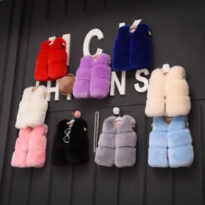 2019 осенне-зимний детский меховой жилет для маленьких девочек модные однотонные жилеты верхняя одежда детское пальто
