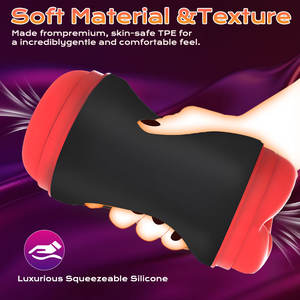 전기 프레스 인터랙티브 어댑티브 센싱 핑거 소프트 항공기 컵 더블 헤드 구강 성교 항문 성교 트레이너 스퀴즈 마스터베이터 - Product Image 3