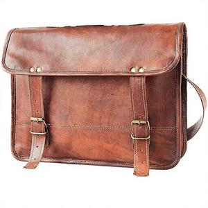 Bolso bandolera moderno de cuero genuino para portátil, listo para el trabajo, con divisor para portátil 100% de cuero puro y compartimento espacioso - Product Image 1