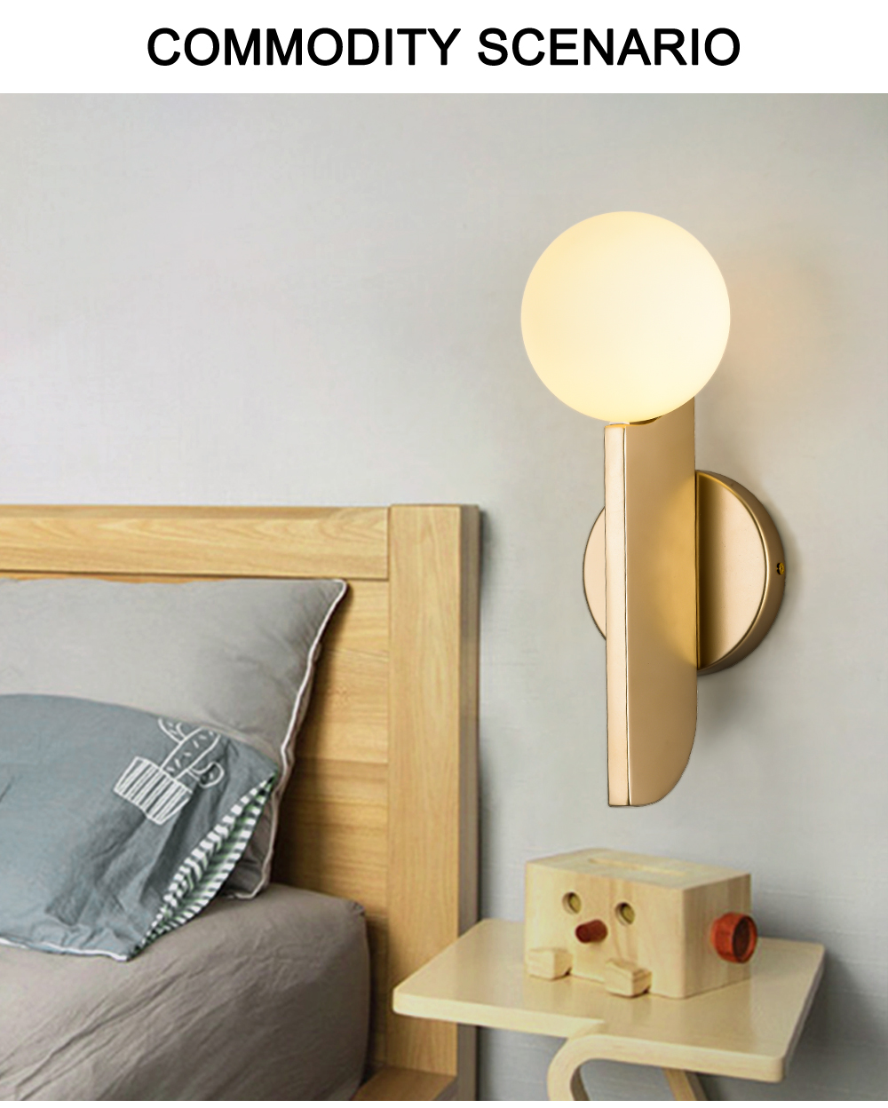 Modern Nordic Wall Lamp Metal Globose Loft Stair Bedroom Bedside Living Room Home Hallway Wall Light