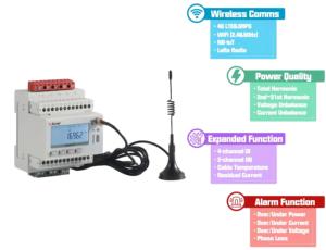 Acrel ADW300-4GHW Ba Giai Đoạn Không Dây Năng Lượng Meter 4G Cho Hệ Thống Scada Không Dây Iốt <span class=keywords><strong>DIN</strong></span> <span class=keywords><strong>Rail</strong></span> Meter - Product Image 2