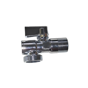 Robinet d'angle en laiton avec filtre, filetage externe, forgé, chromé, pour eau, taille de port 1/2 po, joint PTFE, manuel, direct usine - Product Image 1