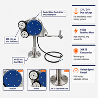Machine de pêche électrique à longue ligne 12V 350W, force de traction 200-300kg, treuil de pêche marine pour petit bateau
