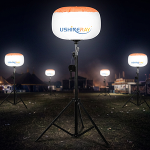 ไฟบอลลูน LED แบบพองลม 1000W ความสว่างสูงพิเศษ IP54 360 องศา °   โคมไฟขาตั้งกล้องแบบยืดหดได้ป้องกันแสงสะท้อนสำหรับกู้ภัยบนทางหลวงก่อสร้าง - Product Image 5