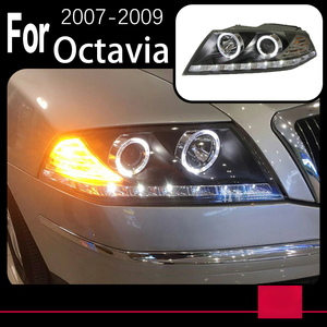 Xe Styling Head đèn cho Skoda Octavia Đèn pha 2007-2009 Octavia Led Đèn Pha <span class=keywords><strong>DRL</strong></span> <span class=keywords><strong>HID</strong></span> Bi Xenon tự động phụ kiện - Product Image 2