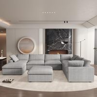 VOXHOME Sofá Modular Seccional Suave Tipo Nube para Sala, Apartamento y Hotel, Estilo Nórdico en Blanco de 3, 4, 5, 6, 7 y 8 Plazas