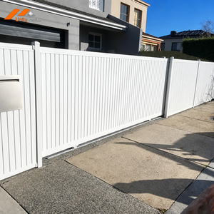 Aluminum Vertical Slatted <b>Privacy</b> Gate <b>Outdoor</b> Weather Resistant Entrance Panels for Villa Courtyard and Garden Projects - Product Image 1
