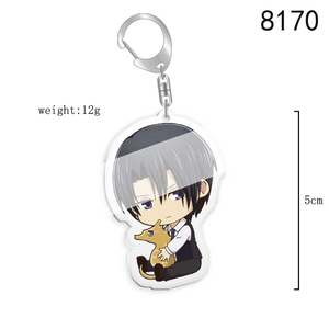 Llavero de acrílico de <span class=keywords><strong>Anime</strong></span> Fruits Basket, colgante de Kyo Sohma, <span class=keywords><strong>Yuki</strong></span> Sohma, Tohru, para bolso, coche, teléfono móvil, regalos - Product Image 6