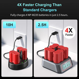 Kingma ที่ชาร์จสล็อต4สำหรับแบตเตอรี่ W235 NP ใช้ได้กับ <span class=keywords><strong>Fujifilm</strong></span> <span class=keywords><strong>X</strong></span> T4 <span class=keywords><strong>x</strong></span> T5 <span class=keywords><strong>x</strong></span> <span class=keywords><strong>H2</strong></span> <span class=keywords><strong>x</strong></span> H2S GFX100S GFX50S II - Product Image 2