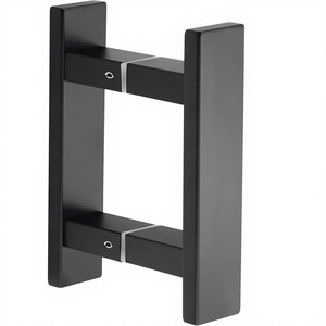 มือจับประตูห้องอาบน้ำแบบดึง-ผลัก รุ่น <span class=keywords><strong>Alise</strong></span> 6 นิ้ว ดีไซน์ทันสมัย ทำจากสแตนเลสสตีล สำหรับประตูบานเลื่อนและประตูกระจก สีดำด้าน - Product Image 1