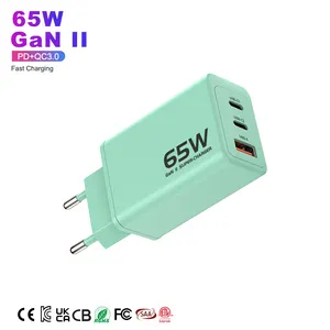 KYT 65W EU Plug Fast Cell Portable Qc4.0 Quick Phone Dual Pd Charger For IPhone Apple Samsung