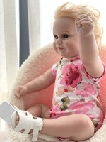 Muñeca de reencarnación realista de 20 pulgadas, muñeca bebé de simulación de Trasplante de Cabello hecho a mano puro para niños, muñeca de compañía