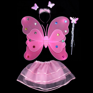 Alas de mariposa brillantes para decoración trasera de niña, juguetes intermitentes Led, varita mágica, juego de hadas de flores para fiesta de cumpleaños - Product Image 2