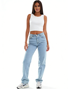 Wholesale High Quality <strong>White</strong> <strong>Women</strong> Basic Sleeveless <strong>Vest</strong> Casual Ladies O Neck Cotton Ribbed Knit Crop Top for <strong>Women</strong> Tank Tops - Product Image 3