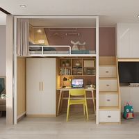 Lits superposés modernes en métal réglables pour la vente en gros – Idéaux pour les gîtes, hôtels, dortoirs scolaires – Ensembles lit-bureau combinés, superposés, une pièce