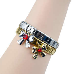 Módulo italiano Encanto italiano Pulsera de acero inoxidable Arco Elástico Brazaletes de moda - Product Image 5