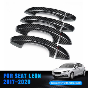 Shasha - Accesorios para Automóviles, Moldura Exterior para Manija de Puerta de Fibra de Carbono Real para Seat 2017 2018 2019 2020 - Product Image 5