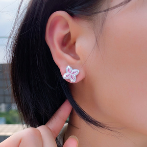 Pendientes de Lujo de 12 mm con Diseño de Trébol de Cuatro Hojas, Estilo Hip Hop, Clásicos, Multicolores, con <span class=keywords><strong>Circonitas</strong></span> Cúbicas Incrustadas, para Mujer, Uso Diario, Regalos - Product Image 4