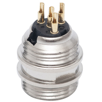 Conector de montaje en panel macho mini XLR montaje en panel circular mini chasis de micrófono de enchufe macho XLR de 3 pines