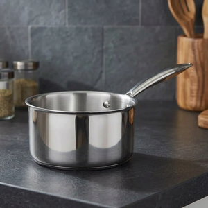 Casserole de luxe en acier inoxydable triple couche de 18 cm, qualité 304, durable, avec distribution uniforme de la chaleur pour cuisine moderne - Product Image 1