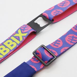 Custom Jacquard Webbing Crossbody Shoulder Strap Multi-Functional Outdoor Keychain Bottle Opener Headphone Holder <b>Lanyard</b> - Product Image 3
