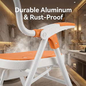 Silla de Ducha Plegable con Ranuras 3D <span class=keywords><strong>RUFU</strong></span> RF3209A, Marco de Aluminio con Recubrimiento en Polvo, Reposabrazos de Plástico Abatibles, Asiento y Respaldo de EVA Moldeado por Soplado - Product Image 2