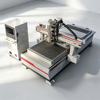 Routeur CNC MEOKON 1325 ATC à broche unique avec changeur d'outils automatique linéaire, machine de travail du bois à châssis robuste, table à vide pour bois/MDF, MACH3