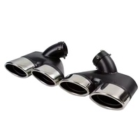 Accessoires de voiture Tuyau d'échappement en acier inoxydable Gorge de queue Noir Double Embout de silencieux Accessoire extérieur de voiture en acier inoxydable