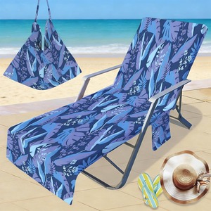 Funda de microfibra para tumbona de playa con estampado de palmeras tropicales, toalla de secado rápido con estampado digital para playa y piscina - Product Image 2