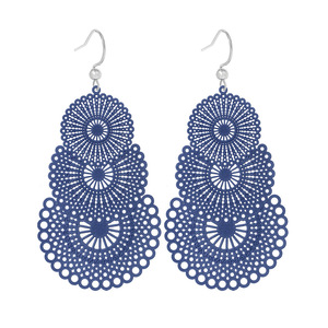 Pendientes de Moda, Acrílico y Resina, Estilo Bohemia, Joyería para Mujer, Diseño Hueco Colorido en Rosa, Azul y Morado - Product Image 5
