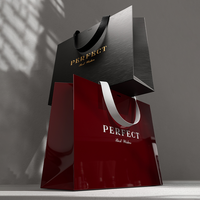 Sac de courses en carton écologique de luxe avec logo personnalisé en feuille d'or gaufrée pour les promotions en supermarché, vente en gros