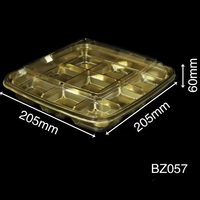 Récipients à gâteaux jetables dorés avec couvercles transparents Boîtes d'emballage Boîte à emporter avec 9 petites grilles pour dessert au cacao chaud