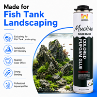 Colle mousse PU A14 500ml OEM personnalisée, forte adhérence, bonne élasticité, sans formaldéhyde, colorée, pour aquascaping d'aquariums d'eau douce