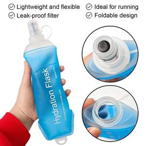 Bouteille d'eau souple à main avec logo pliable en TPU blanc personnalisé 250ML pour le sport - Product Image 2