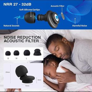 مقاومة للماء حماية البيئة قابلة لإعادة الاستخدام الحد من الضوضاء سيليكون سدادات عازلة للصوت للنوم العمل السفر - Product Image 3