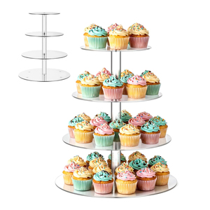 3/4/5 Katlı Dairesel Şeffaf Düğün Partisi Pasta Sergi Standı, Aile Partisi İkram Sergi Standı - Product Image 3