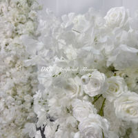 2 pièces de piliers floraux en faux rose et pivoine blanche, décoration florale pour mariage, supports floraux pour fête de fiançailles, banquet, décoration d'événements