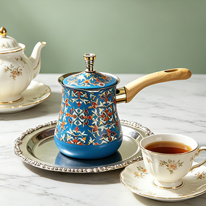 FLEY Caffettiera Turca Araba in Acciaio Inossidabile, Pentola Multifunzione per Sciogliere il Latte con Coperchio, per Negozi di Caffè - Product Image 1