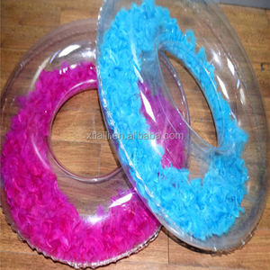 Bể Bơi Bơm Hơi Mới 90Cm Phao Tiệc Mùa Hè Đồ Chơi Lông Vũ Vòng Bơi Trái Tim Trong Suốt Với Lấp Lánh Đầy Màu Sắc Bên Trong - Product Image 6