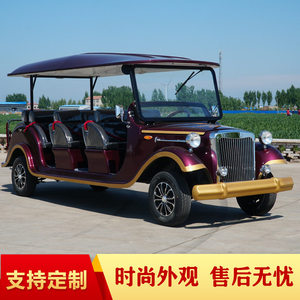 Nieuwe elektrische vierwielige stalen sightseeingbus, klassiek model, 8-11 zitplaatsen voor toeristische attracties en luchthavenvervoer - Product Image 4