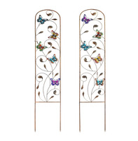 Haute qualité nouveauté grands treillis de jardin forgé clôture treillis portes jardin 2 Pack Offre Spéciale plante grimpante Support