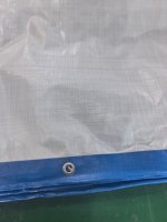 Bâche en polyéthylène imperméable et légère, bleue et blanche, avec œillets